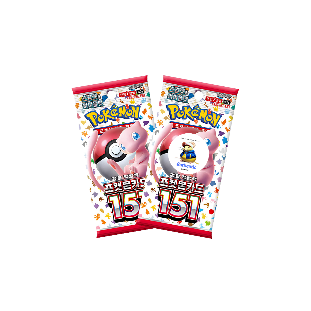 Pokemon 151 TCG Korean Booster Packs | 2 x Authentic Pokemon Cards Pack | Korean Language Pokemon 151 Trading Card Game Set | TYCM Pouch | Collectible Pokémon TCG Gift for Boys |