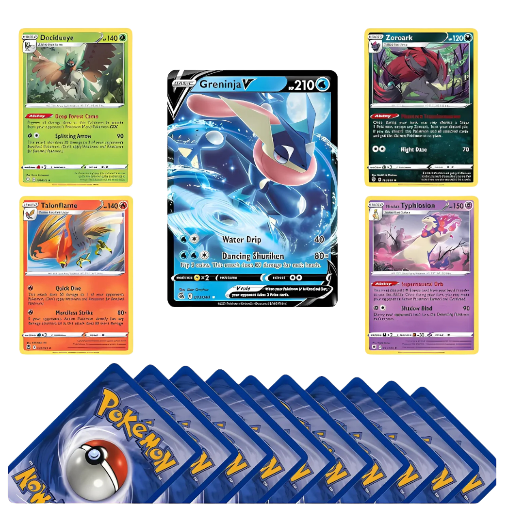 Pokemon Card Mystery Packs including Rares, Holos and V, VMAX, EX Pokemon Cards + That Chunky Yellow Mouse ™ Pouch (10 Pokémon Cards 3 Shiny Cards + 1 Special Pokémon Card)