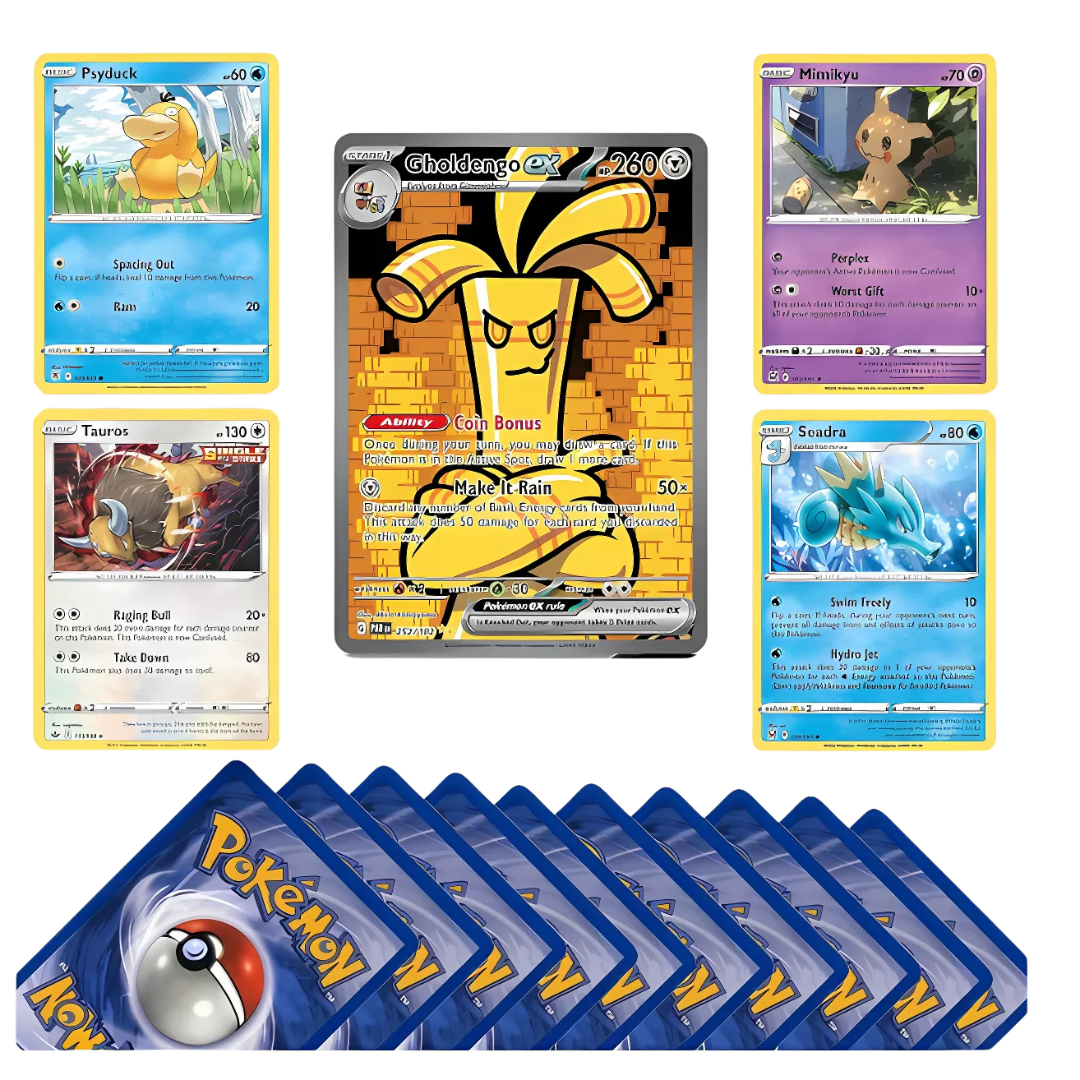 Pokemon Card Mystery Packs including Rares, Holos and V, VMAX, EX Pokemon Cards + That Chunky Yellow Mouse ™ Pouch (10 Pokémon Cards 3 Shiny Cards + 1 Special Pokémon Card)