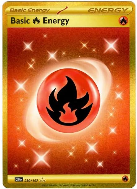 Pokemon - Fire Energy 230/197 - Obsidian Flames - Hyper Rare - Gold Card