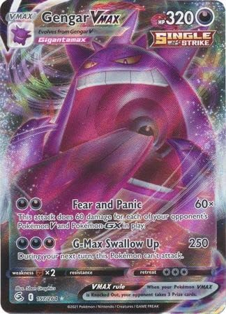 Pokemon Single Card GENGAR VMAX 157/264 FUSION STRIKE