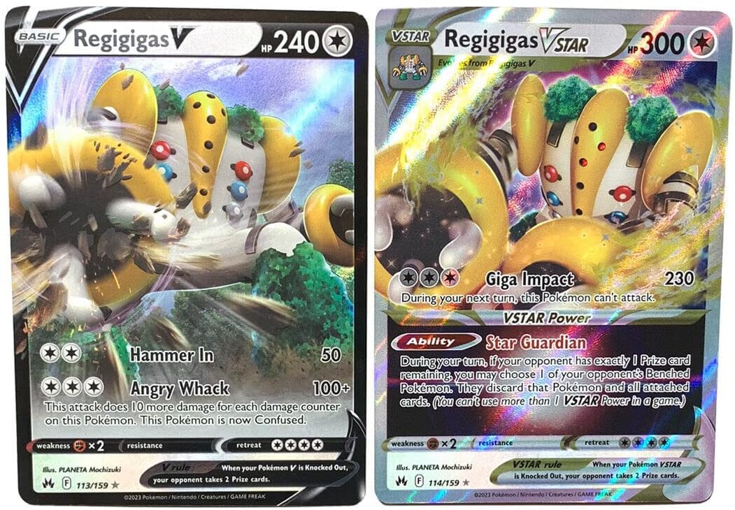 Regigigas V & VSTAR - 114/159 - Crown Zenith - Pokemon Ultra Rare Card Lot
