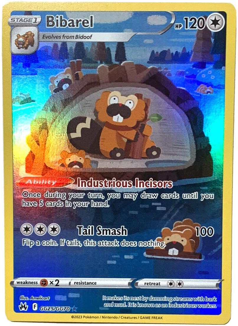 Pokemon - Bibarel GG25/GG70 - Crown Zenith - Galarian Gallery - Holo Rare Card