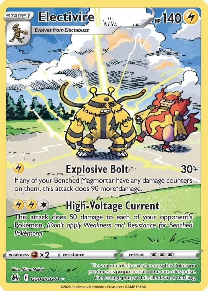 Pokemon - Electivire GG08/GG70 - Crown Zenith - Galarian Gallery - Holo Rare Card