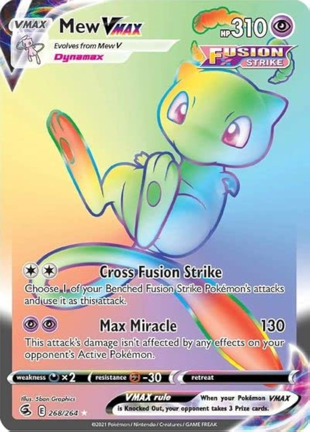 Pokémon Mew VMAX - 268/264 - Secret Rare - Fusion Strike - Collectible Card - 1 Piece