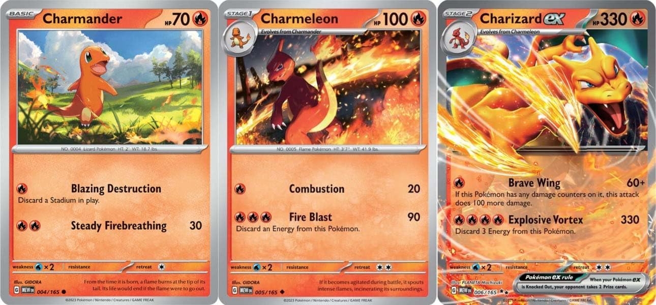Charizard 006/165 - Pokemon 151 - Double Rare - Evolution 3 Card Set - Charmander Charmeleon