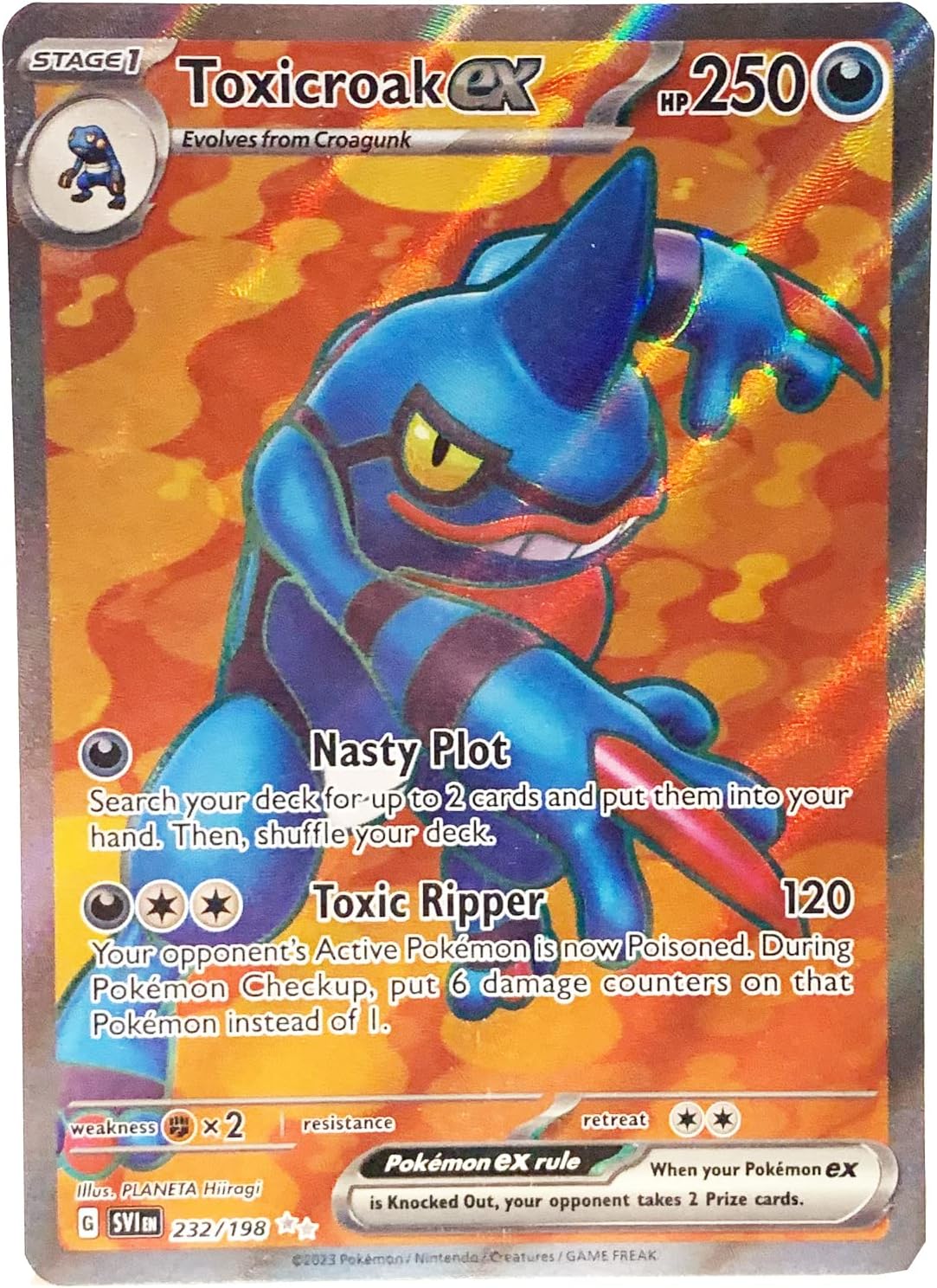 Pokemon - Toxicroak ex 232/198 - Scarlet & Violet - Ultra Rare - Holo Full Art