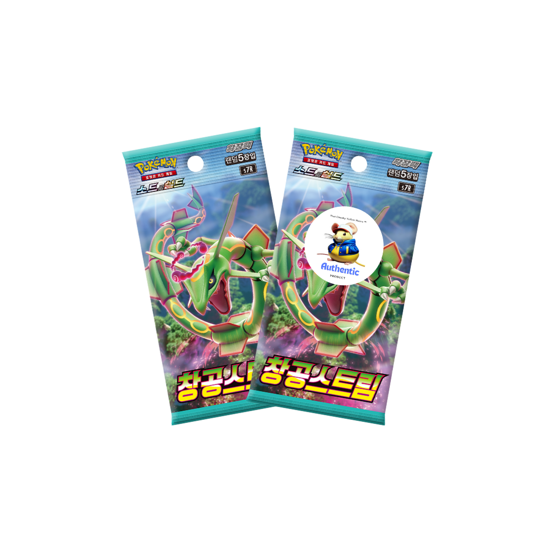 2 x Korean Pokémon Evolving Skies Booster Packs | Pokemon Scarlet and Violet Series | Korean Blue Sky Stream Pokemon Booster Packs | TCYM Authenticated | Perfect for Japanese Pokemon Cards Fans