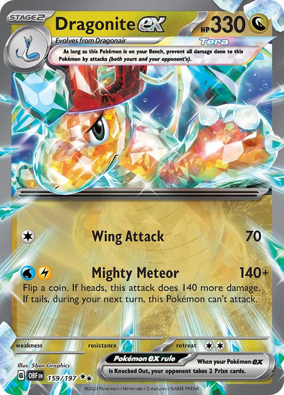 Dragonite ex Double Rare 159/197 Obsidian Flames