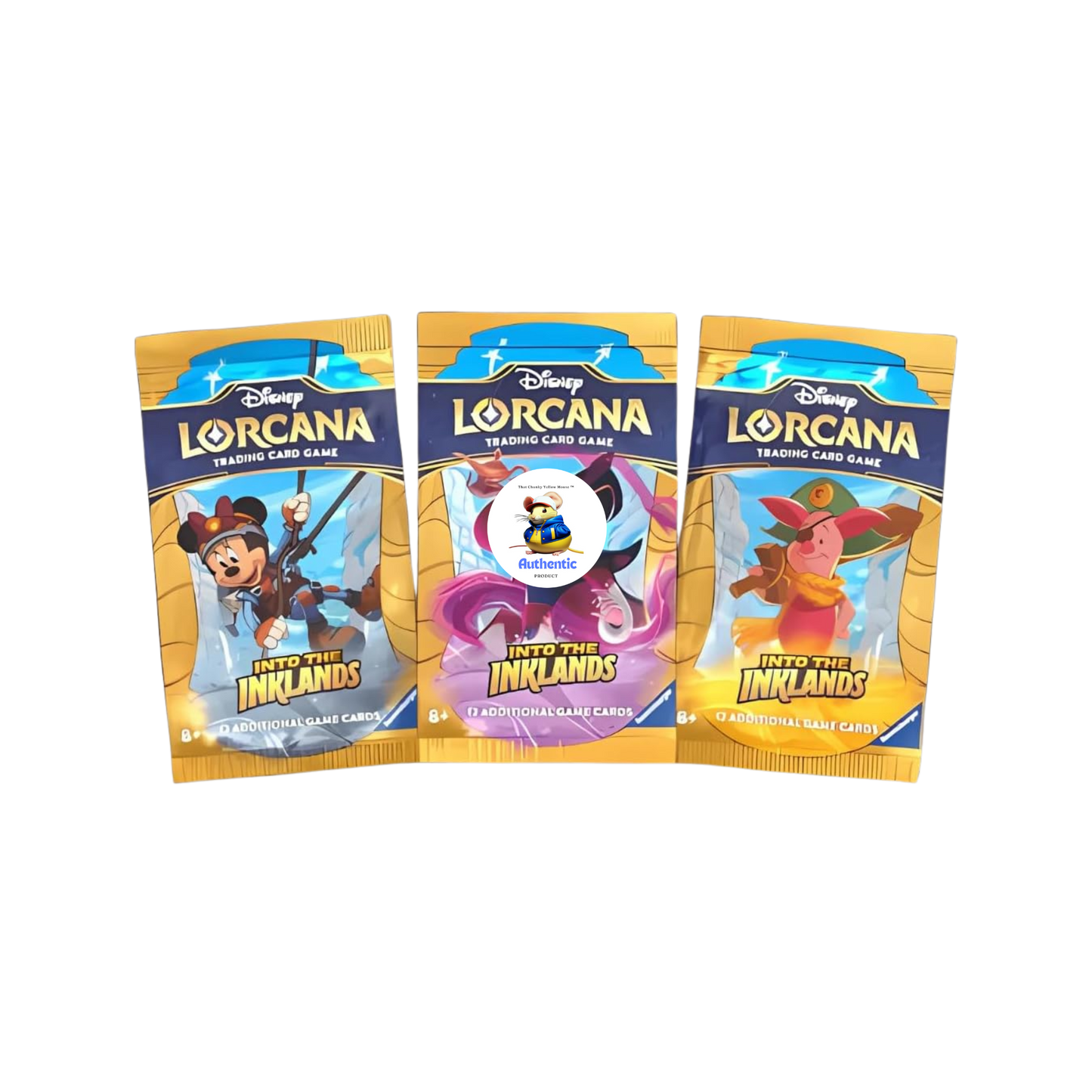 Into the Inklands 3 Packs | Lorcana Art Set 3 Unique Packs | Trading Cards in 3 Booster Packs | For Collectors Disney Lorcana | Into the Inklands Contains 12 Cards Per Pack + TCYM Pouch |
