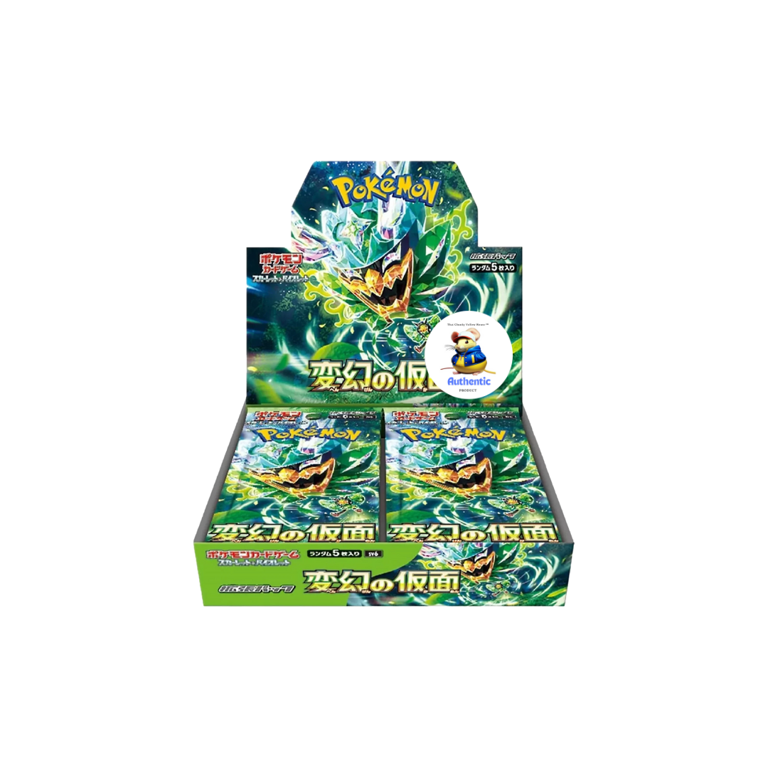 Mask of Change Japanese Pokemon Booster Box (30 Packs) | Scarlet & Violet Set | Pokémon Trading Cards | 30 Booster Packs | TCYM Authenticated | Pokemon TCG Pack | Japanese Twilight Masquerade |