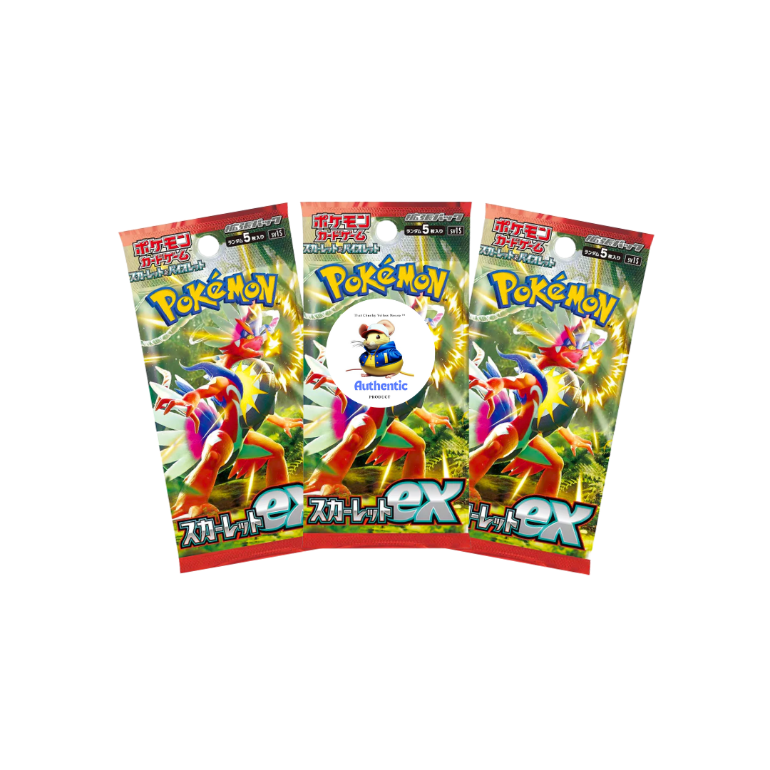 Japanese Pokemon | Scarlet & Violet Set | Pokémon Trading Cards | TCYM Authenticated | Pokemon TCG Pack | Japanese Scarlet and Violet | (3 x Scarlet SV1S Booster Packs)