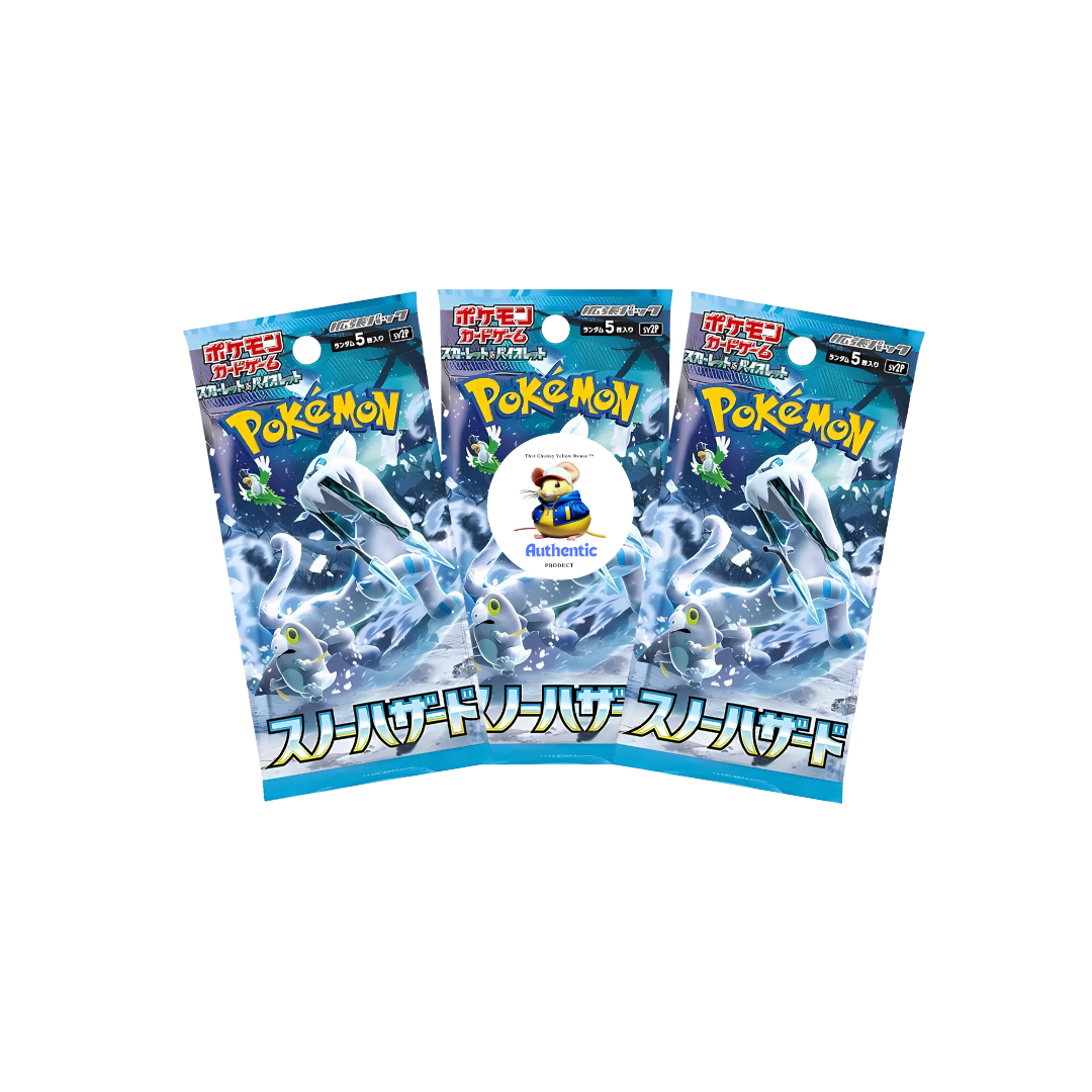 3 x Snow Hazard Japanese Pokemon Booster Packs | Scarlet & Violet Set | Pokémon Trading Cards in 3 Booster Packs | TCYM Authenticated | Pokemon TCG Pack | Japanese Paldea Evolved
