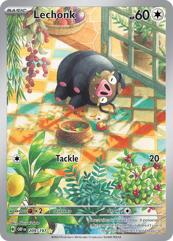 Lechonk Illustration Rare 209/197 Obsidian Flames