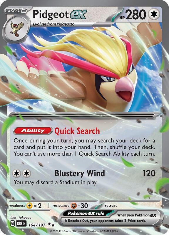 Pidgeot ex Double Rare 164/197 Obsidian Flames