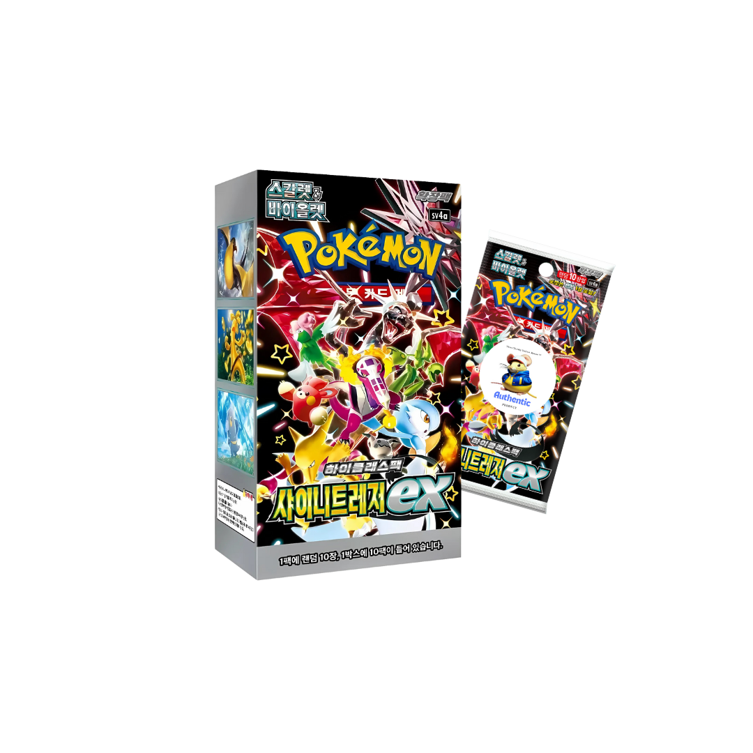 Korean Pokémon Paldean Fates Booster Box (10 Packs) | Pokemon Scarlet and Violet | Korean Shiny Treasure Pokemon Booster Box | TCYM Authenticated | Perfect for Japanese Pokemon Cards Fans