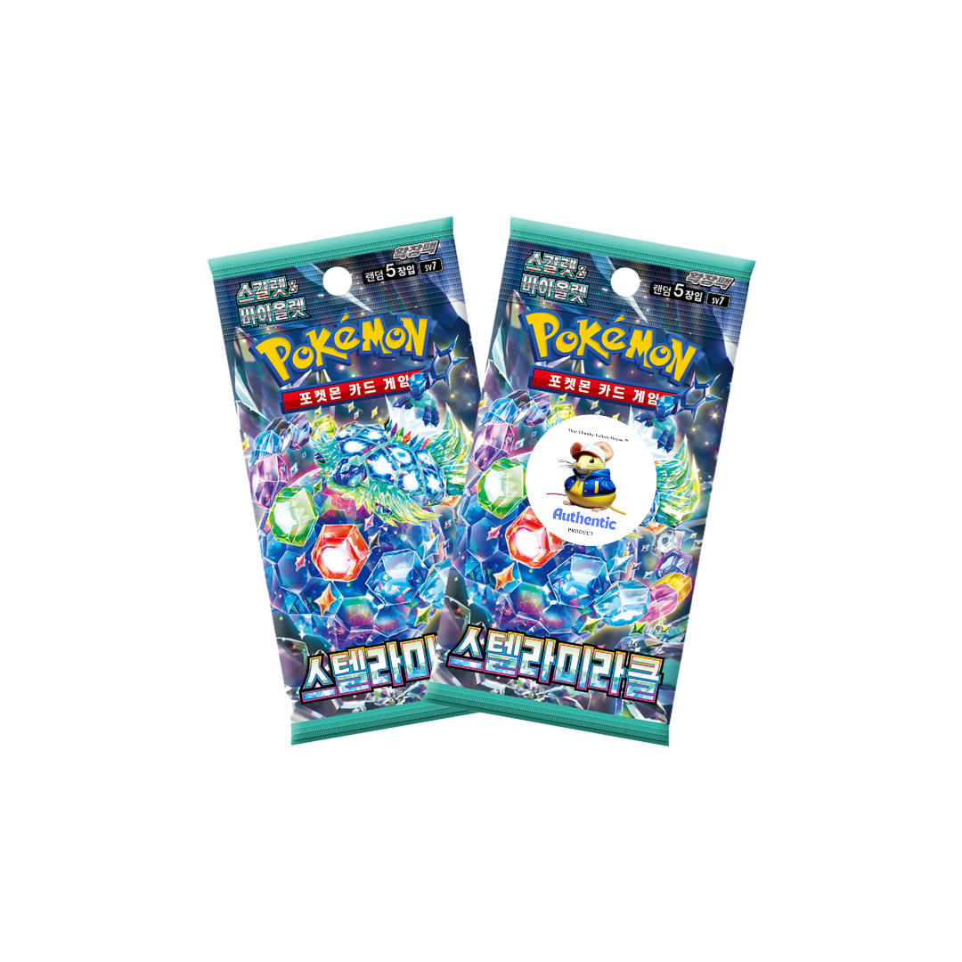 2 x Korean Pokémon Stellar Crown Booster Packs | Pokemon Scarlet and Violet Series | Korean Stellar Miracle Pokemon Booster Packs | TCYM Authenticated | Perfect for Japanese Pokemon Cards Fans