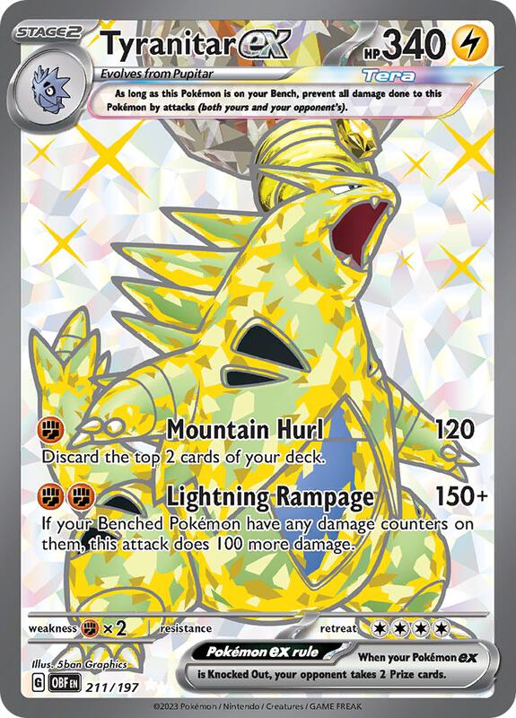 Tyranitar ex Ultra Rare 211/197 Obsidian Flames