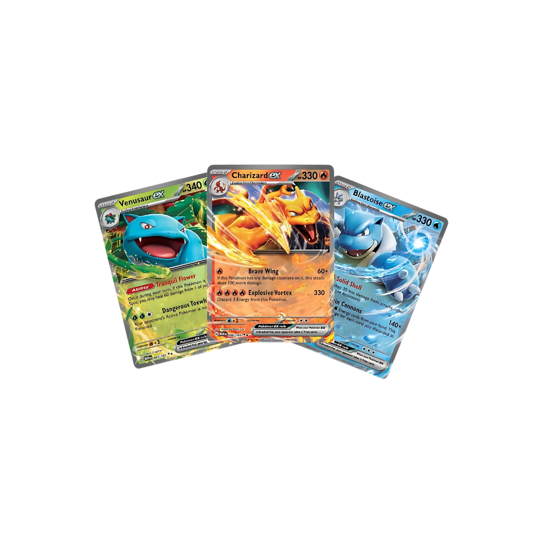 Pokemon 151 Trio | for Pokemon Fans | Charizard | Blastoise | Venusaur | Pokemon Cards Rare | Pokémon Card TCG | Pokémon 151 Collector Gift
