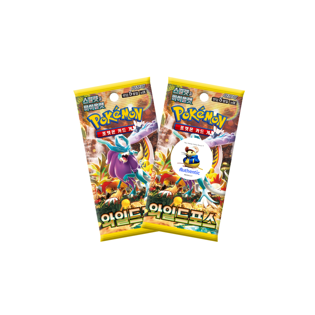 2 x Korean Pokémon Temporal Forces Booster Packs | Pokemon Scarlet and Violet Series | Korean Wild Force Pokemon Booster Packs | TCYM Authenticated | Perfect for Japanese Pokemon Cards Fans