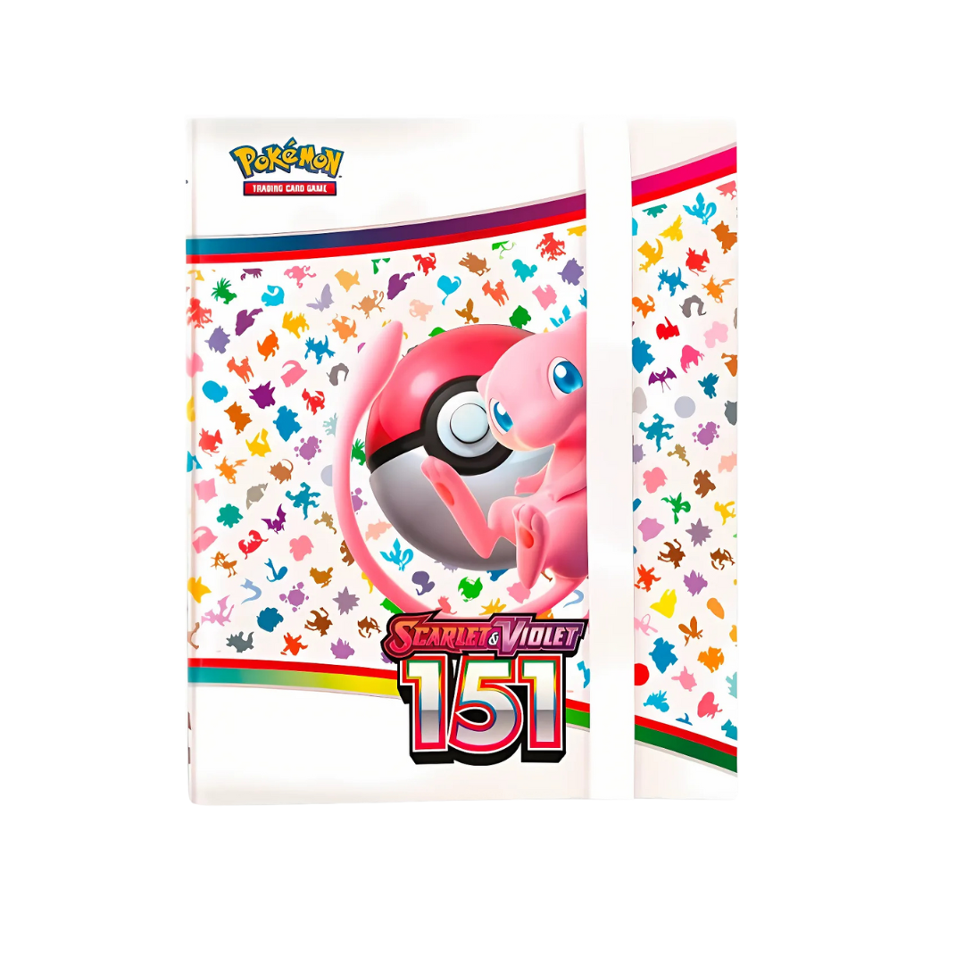 Pokemon 151 Official Trading Card Binder 9 Pocket, Fits 360 Pokemon Cards Binder with Elastic Strap Book Album fits with Pokemon Sleeves for Storage + That Chunky Yellow Mouse TCG Pouch
