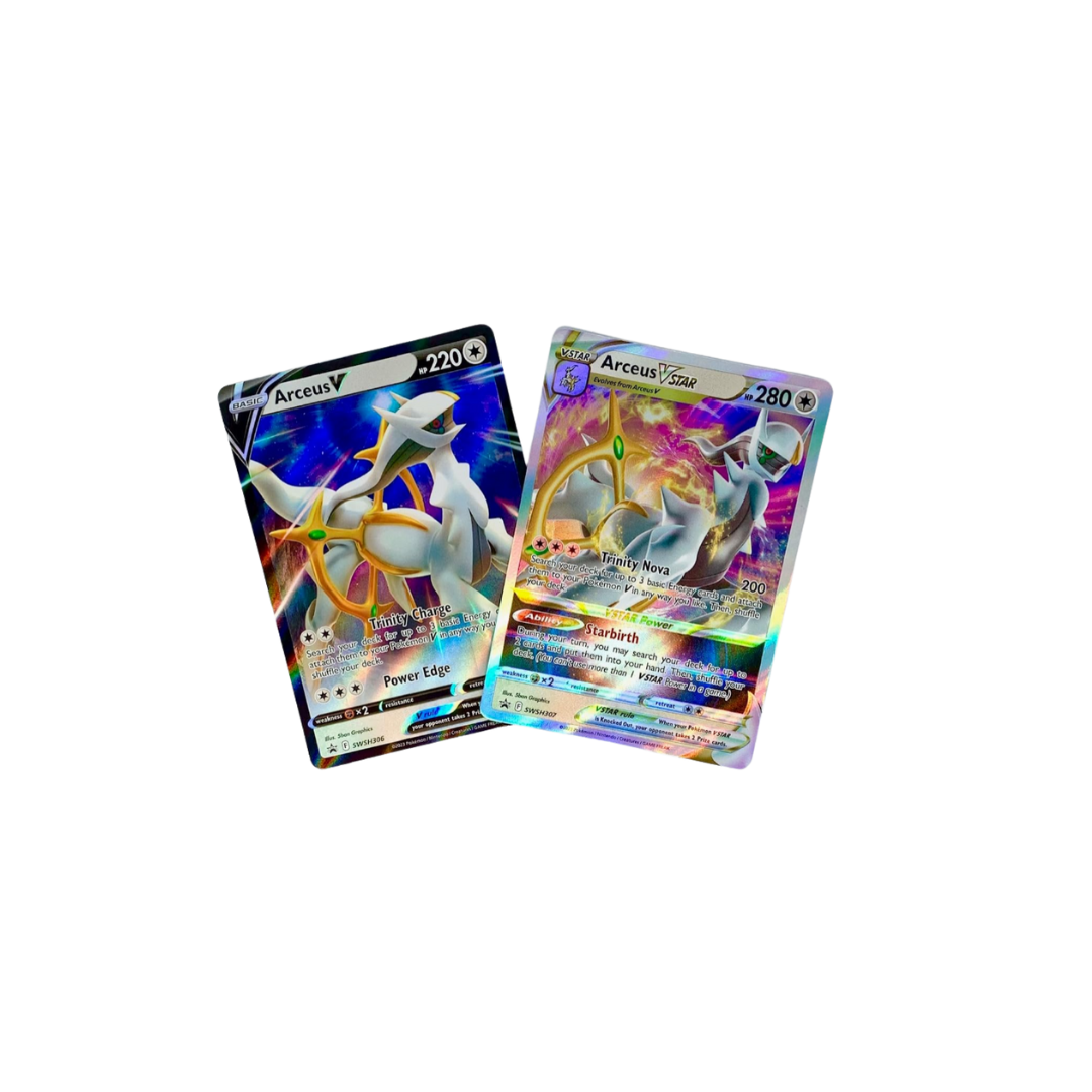 Arceus V & Vstar - Pokemon Card Lot - Black Star Promo SWSH307 + SWSH306