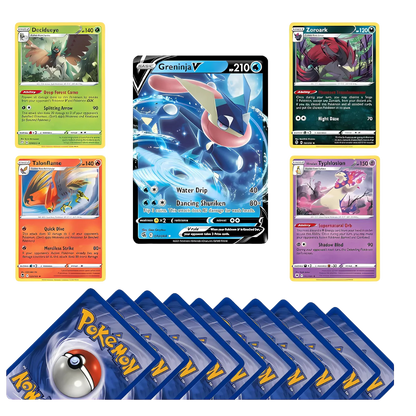 Pokemon Card Mystery Packs including Rares, Holos and V, VMAX, EX Pokemon Cards + That Chunky Yellow Mouse ™ Pouch (10 Pokémon Cards 3 Shiny Cards + 1 Special Pokémon Card)