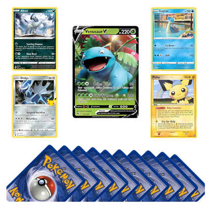 Pokemon Card Mystery Packs including Rares, Holos and V, VMAX, EX Pokemon Cards + That Chunky Yellow Mouse ™ Pouch (10 Pokémon Cards 3 Shiny Cards + 1 Special Pokémon Card)