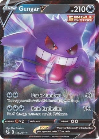 Pokemon Single Card GENGAR V 156/264 FUSION STRIKE