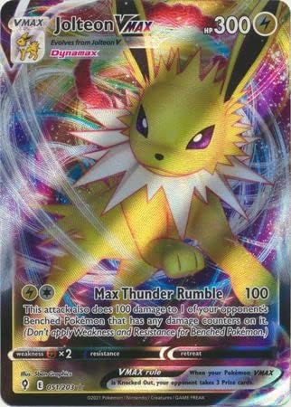 Pokemon Single Card JOLTEON VMAX 051/203 EVOLVING SKIES