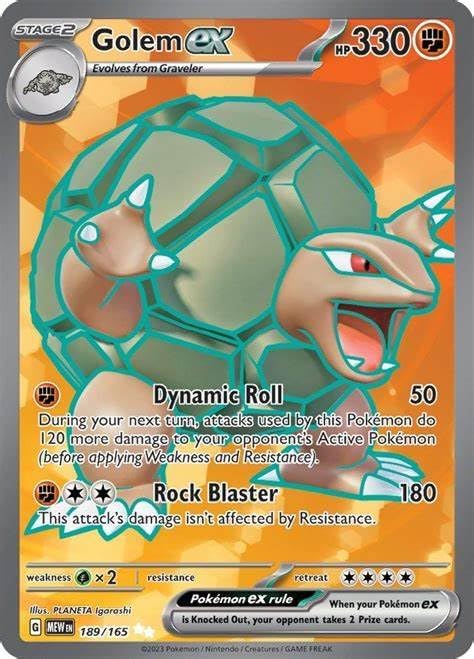Pokemon - Golem ex 189/165 - Pokemon 151 -Full Art - Ultra Rare - Single Card