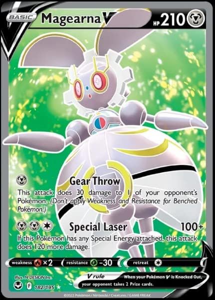 Magearna V 182/195- Silver Tempest - Full Art - Pokemon Ultra Rare Card - Holo Foil