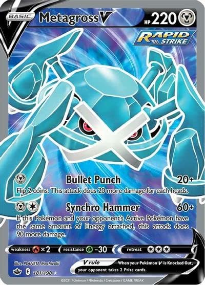 Metagross V - 181/198 - Full Art Ultra Rare - Sword & Shield - Chilling Reign