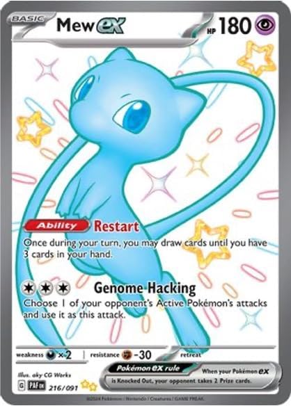 Pokemon - Mew ex - 216/091 - Shiny Full Art - Ultra Rare - Paldean Fates