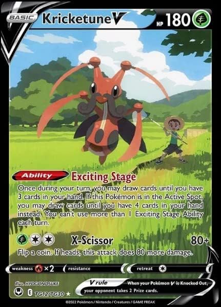 Kricketune V TG12/TG30- Silver Tempest - Trainer Gallery - Pokemon Ultra Rare Card