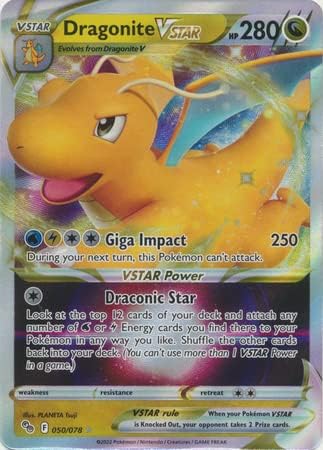 Pokémon Dragonite VSTAR - 050/078 - Ultra Rare Pokémon Go Singles Collectible Card (1)