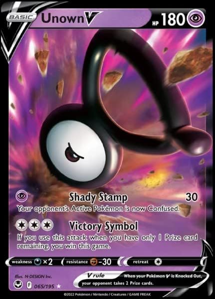 Unown V 065/195- Silver Tempest - Pokemon Ultra Rare Card - Holo Foil