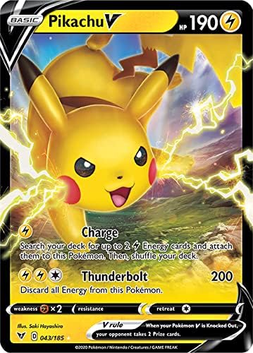 Pokémon Pikachu V 43/185 Vivid Voltage Trading Card, Near Mint, 1