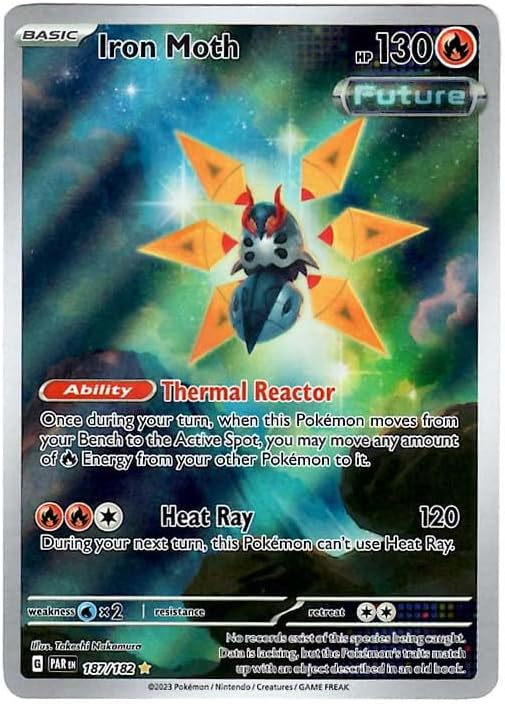 Pokemon - Iron Moth 187/182 - Paradox Rift - Illustration Rare - Single Card