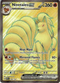 Pokemon - Ninetales ex 186/165-151 Mew Scarlet and Violet - Full Art Rare + That Chunky Yellow Mouse Protective Pouch