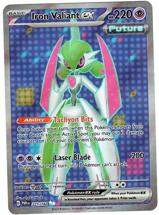 Pokemon - Iron Valiant ex 225/182 - Paradox Rift - Full Art - Ultra Rare - Single Card