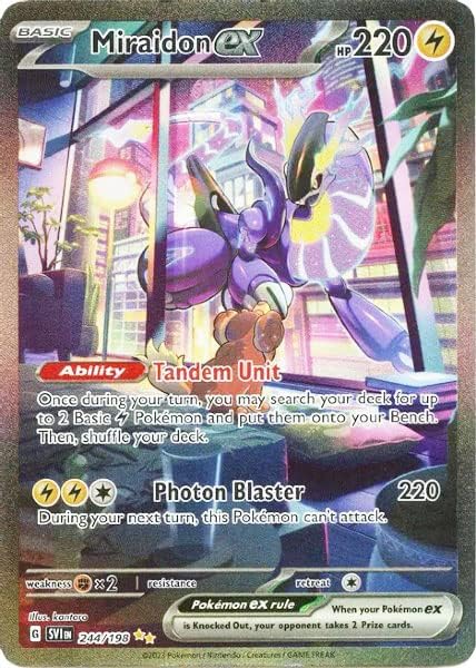 Pokemon - Miraidon ex 245/198 - Scarlet & Violet - Special Illustrator Rare - Full Art
