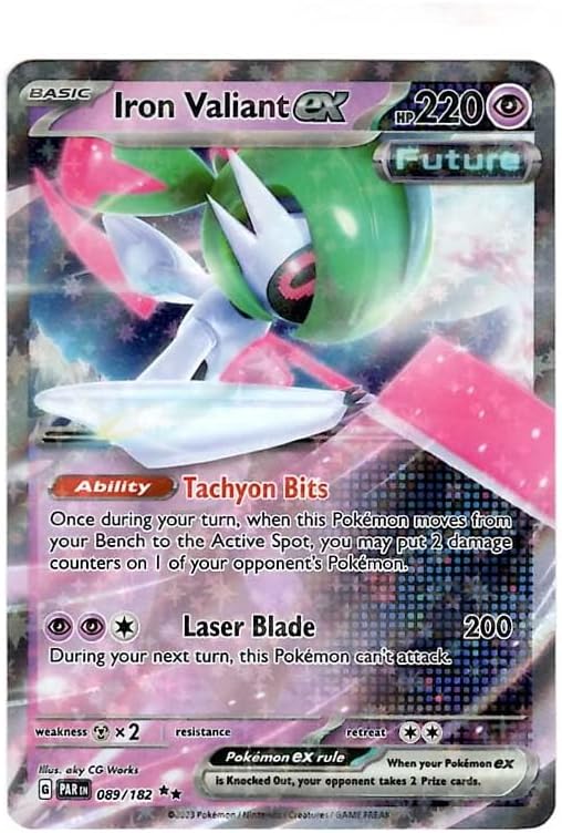 Pokemon - Iron Valiant ex 089/182 - Paradox Rift - Future Pokemon - Double Rare - Single Card