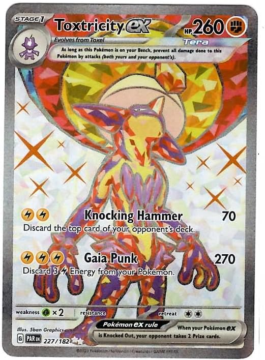 Pokemon - Toxtricity ex 227/182 - Paradox Rift - Tera Full Art - Ultra Rare - Single Card