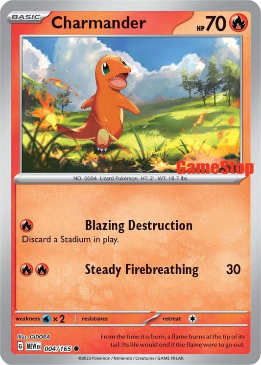Pokemon 151 USA Exclusive Pokémon Card | Stamped for Game Stop Charmander | Reverse Holo Pokemon Card | Pokémon 151 Card Collector