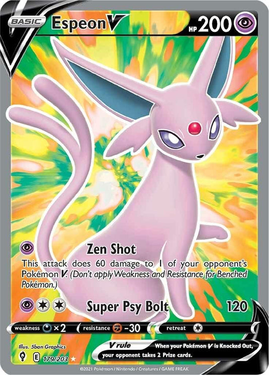 Espeon V - 179/203 - Ultra Rare (Full Art) - Sword & Shield - Evolving Skies