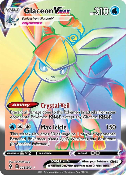 Pokemon Glaceon VMAX - PSA 10 - Secret Rare - Sword & Shield - Evolving Skies - 1 Card