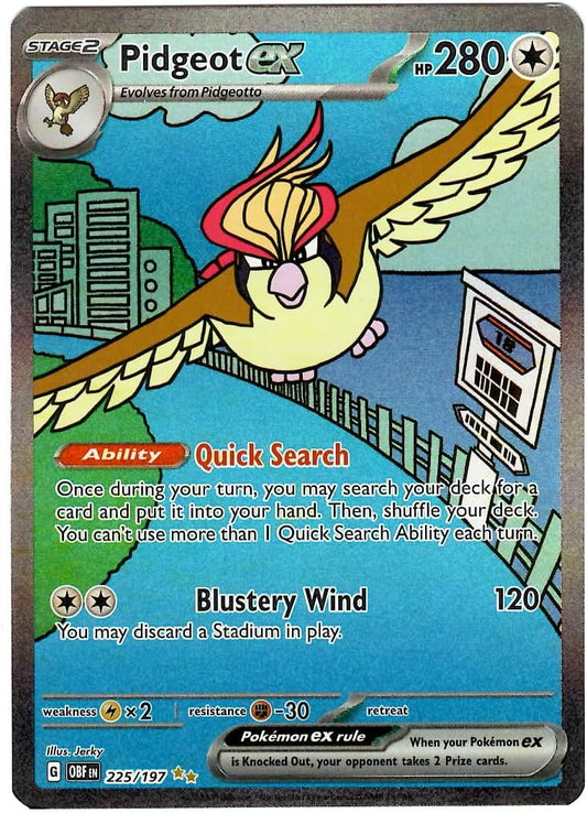 Pokemon - Pidgeot ex 225/197 - Obsidian Flames - Special Illustration Rare - Full Art