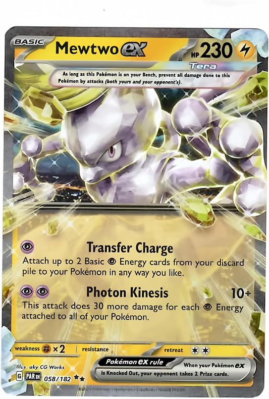 Pokemon - Mewtwo ex 058/182 - Paradox Rift - Tera Double Rare - Single Card