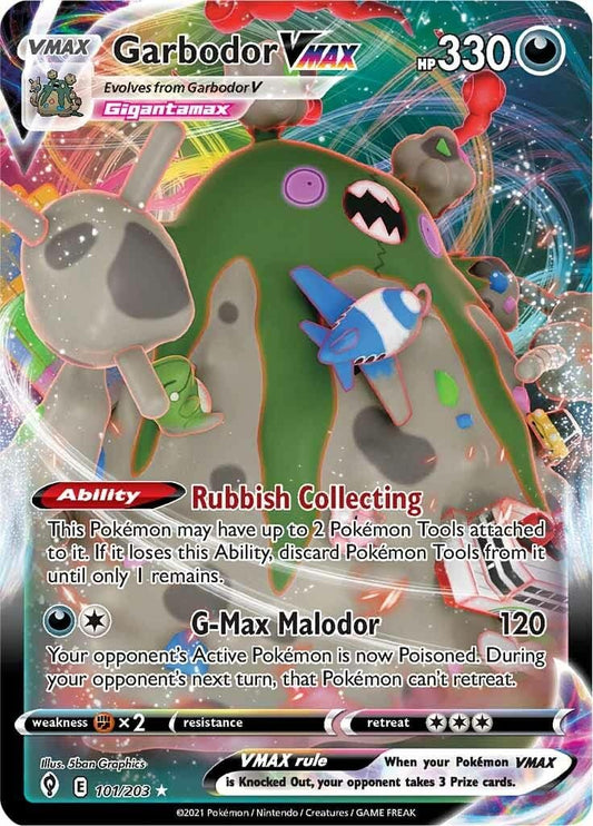 Pokémon Garbodor VMAX - 101/203 - Ultra Rare - Sword & Shield - Evolving Skies - Collectible Card Game Single